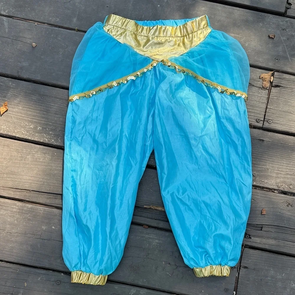 Little Adventures Blue and Gold Harem Kids Pants size medium (3-5yo)